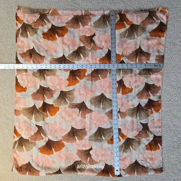 Lightweight Scarf with Gold Foil Detail Ginko Leaves - Picture 4 of 6